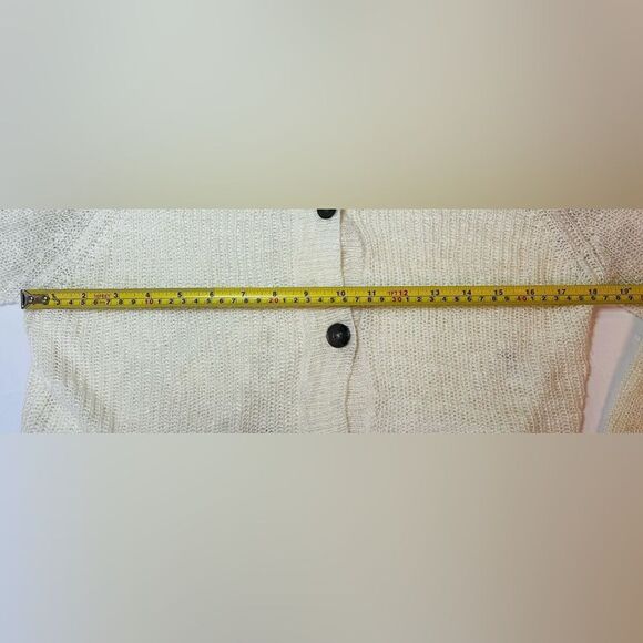 Jun & Ivy Soft Cropped Cardigan Sz S-M Cream Coastal Grandma - Picture 5 of 8